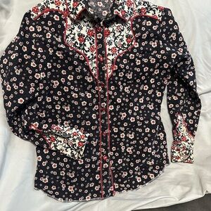Floral Black and White Men's Shirt